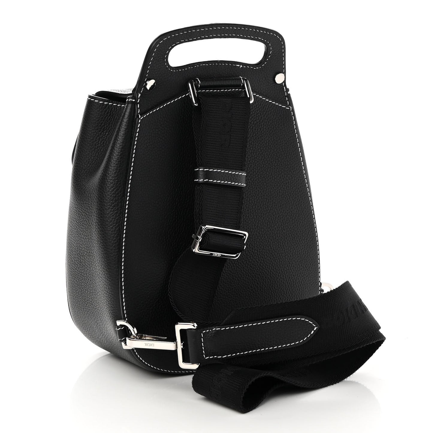 Grained Calfskin Mini Gallop Sling Bag Black