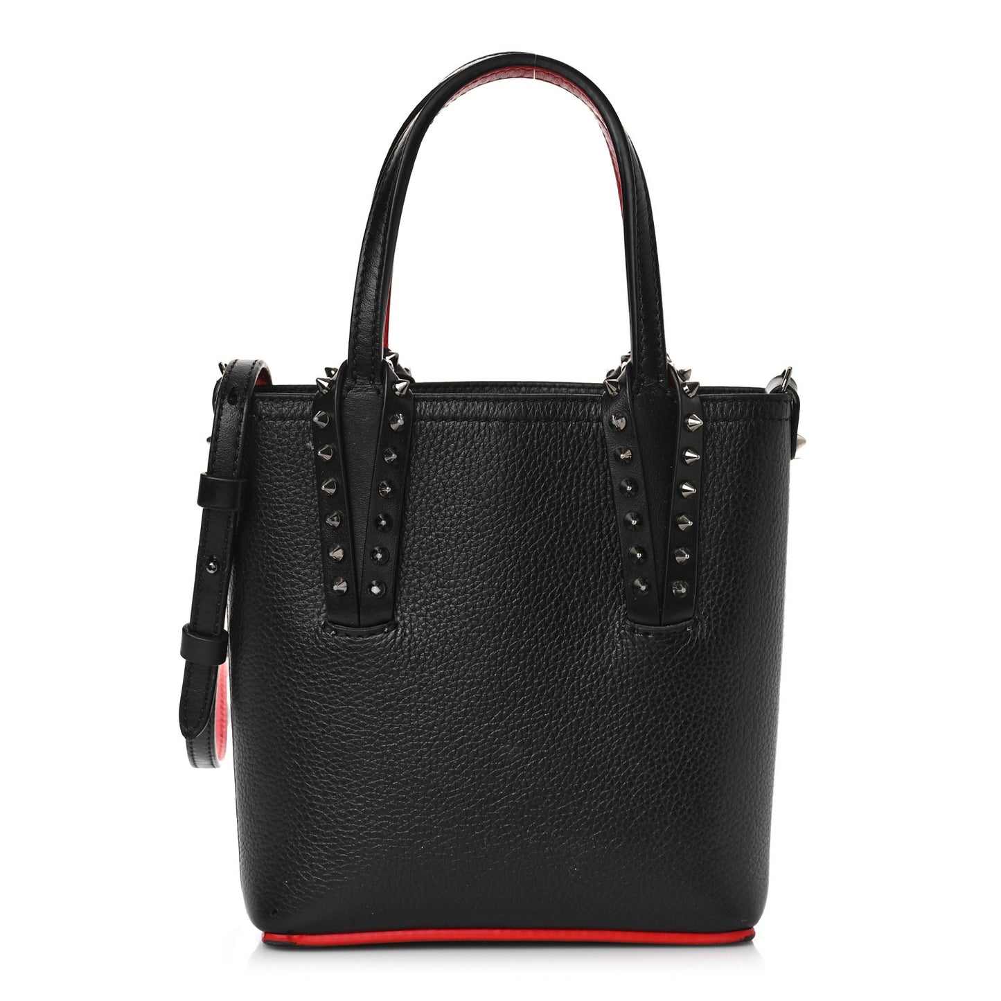 Calfskin Spikes Mini North South Cabata Tote Black