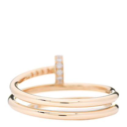 Cartier 18K Yellow Gold Diamond Double Juste Un Clou Ring 54 6.75 3 of 5