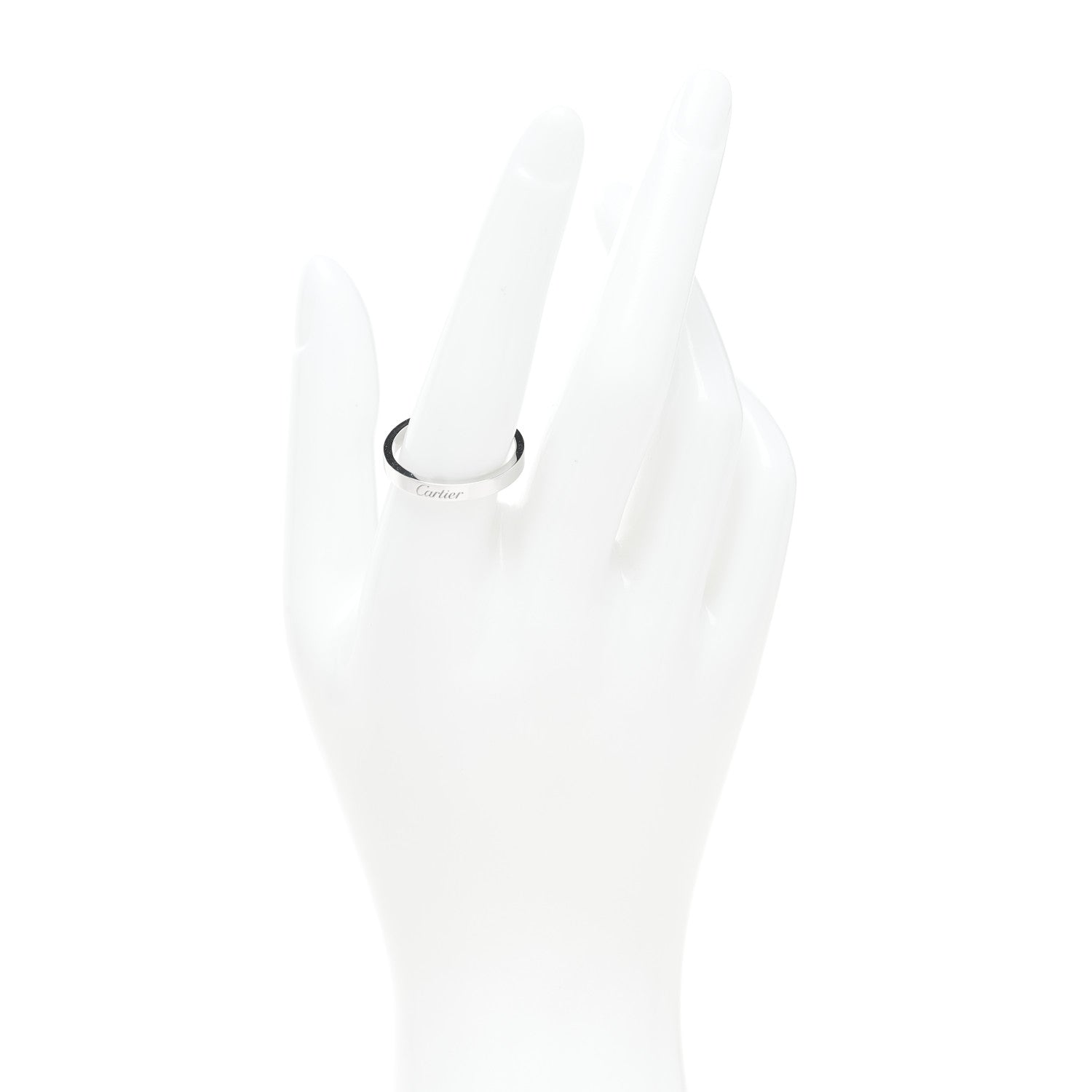 Cartier Platinum 3mm C De Cartier Wedding Band Ring 58 8.25 2 of 4