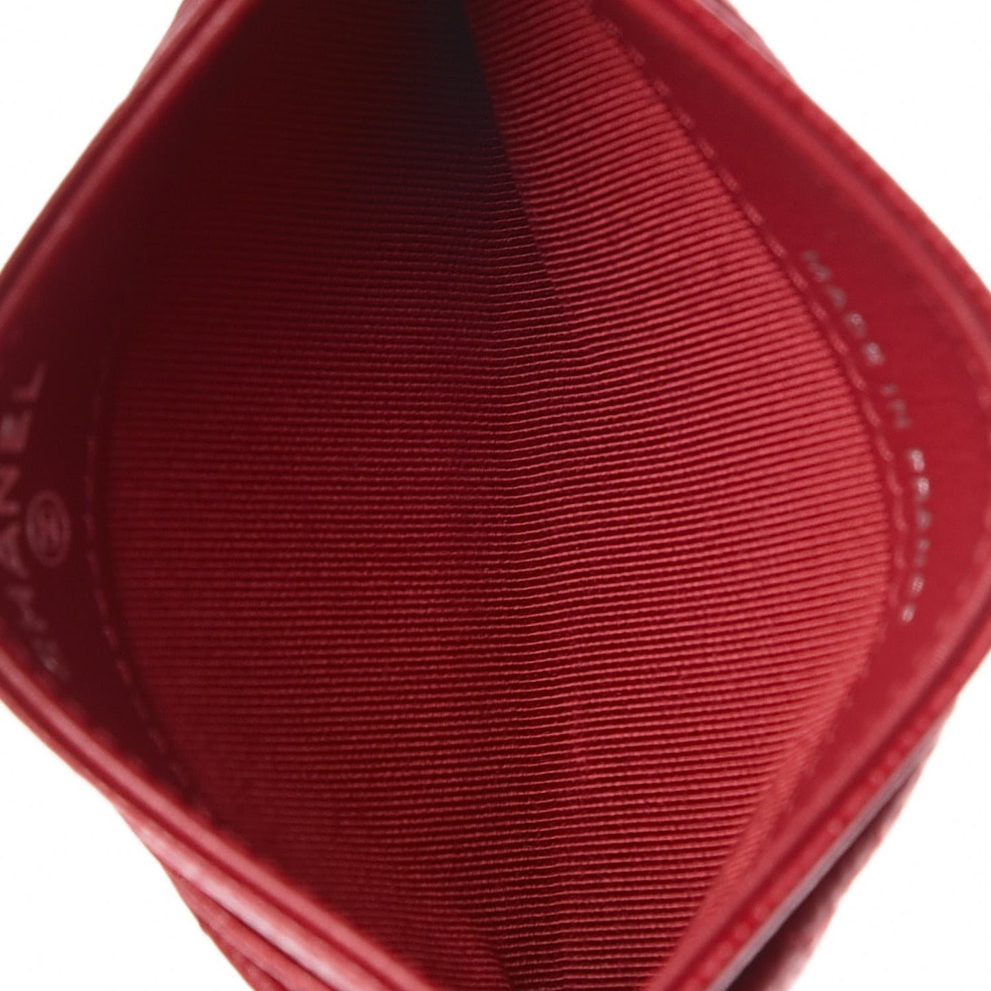 Caviar Quilted Card Holder Dark Pink