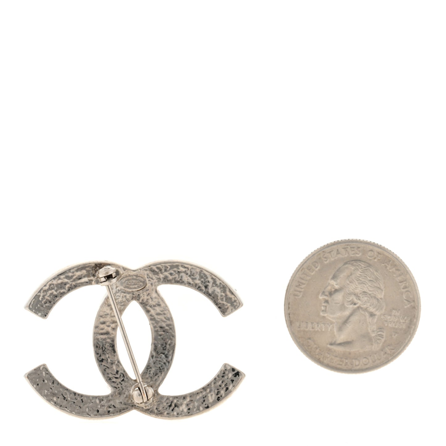 Pearl CC Brooch Pin Silver