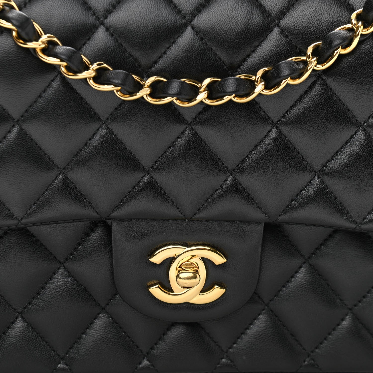 Chanel Lambskin Quilted Medium Double Flap Black 8 of 14