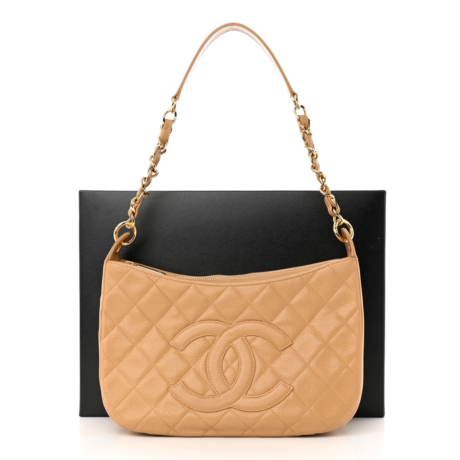 Chanel Caviar Quilted Timeless CC Shoulder Bag Beige 12 of 12