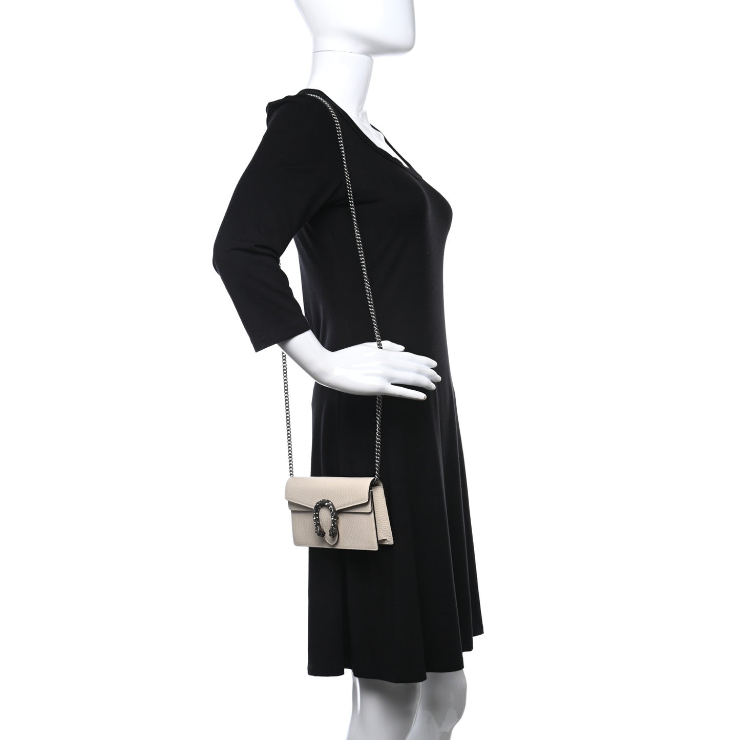 Dollar Calfskin Crystal Super Mini Dionysus Shoulder Bag Mystic White Black Diamond