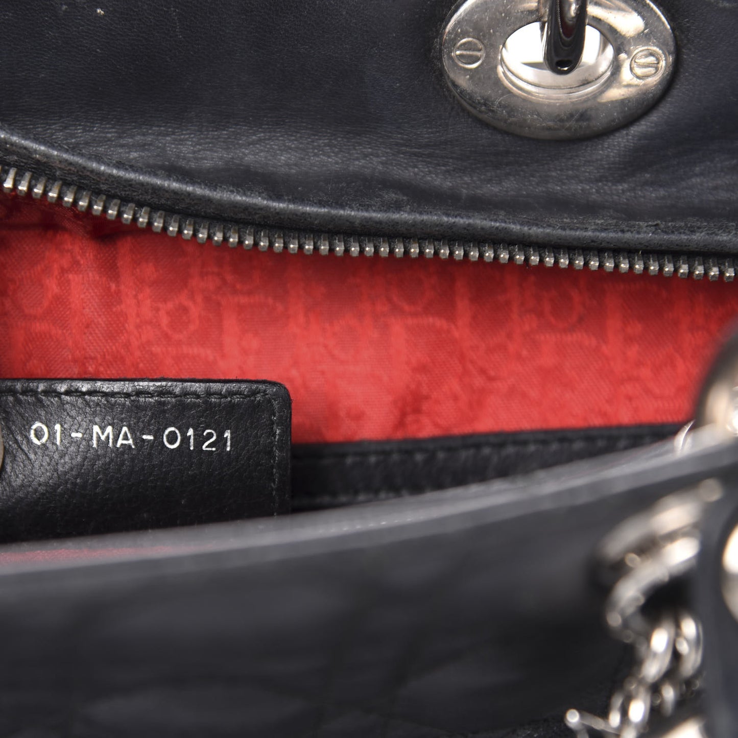 Lambskin Cannage Large Lady Dior Black