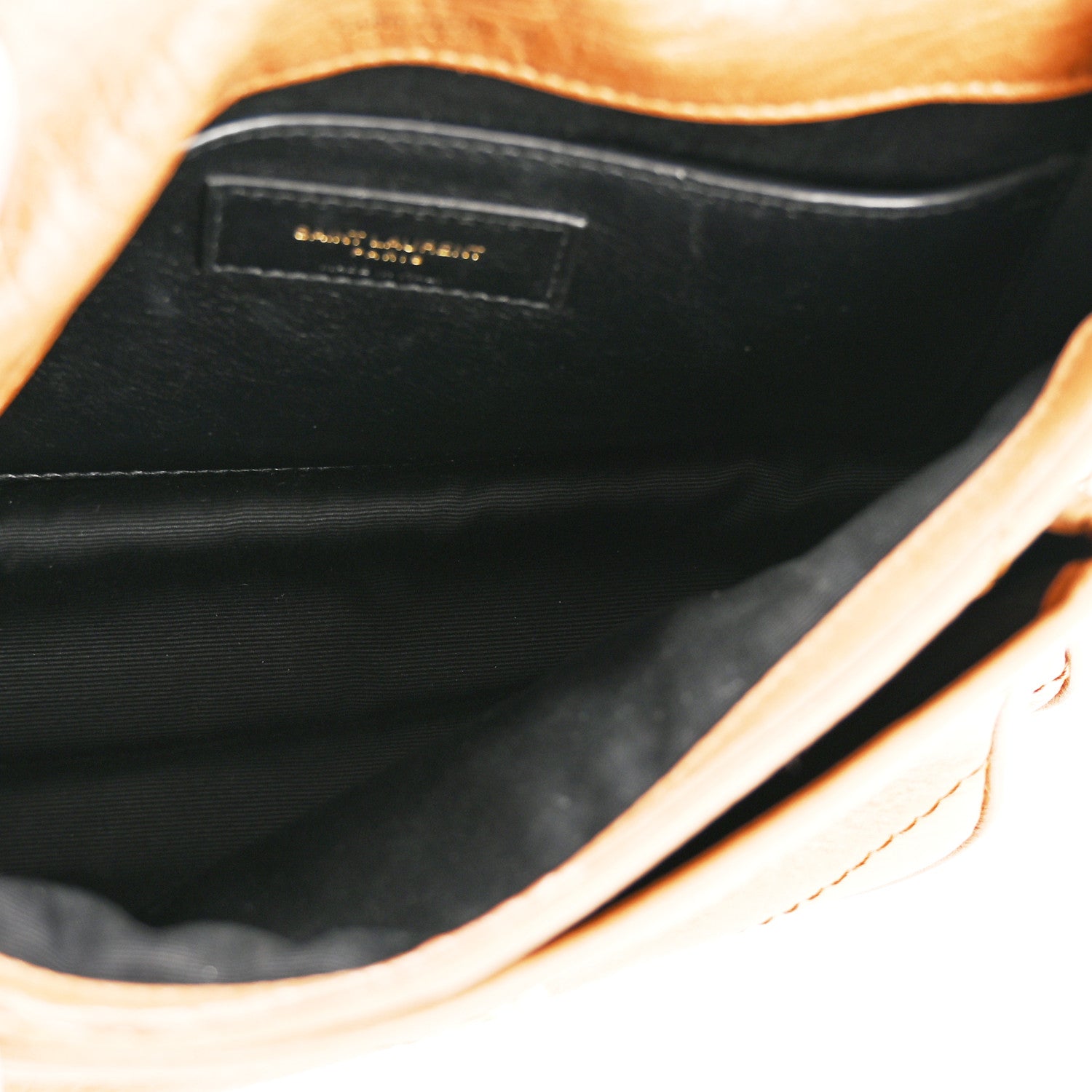 Saint Laurent Crinkled Calfskin Matelasse Monogram Baby Niki Chain Satchel Light Caramel 5 of 14