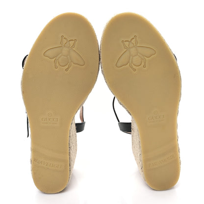 Gucci Galassia Aitana Espadrille 10/95mm Wedge Sandals 38 Black 5 of 11