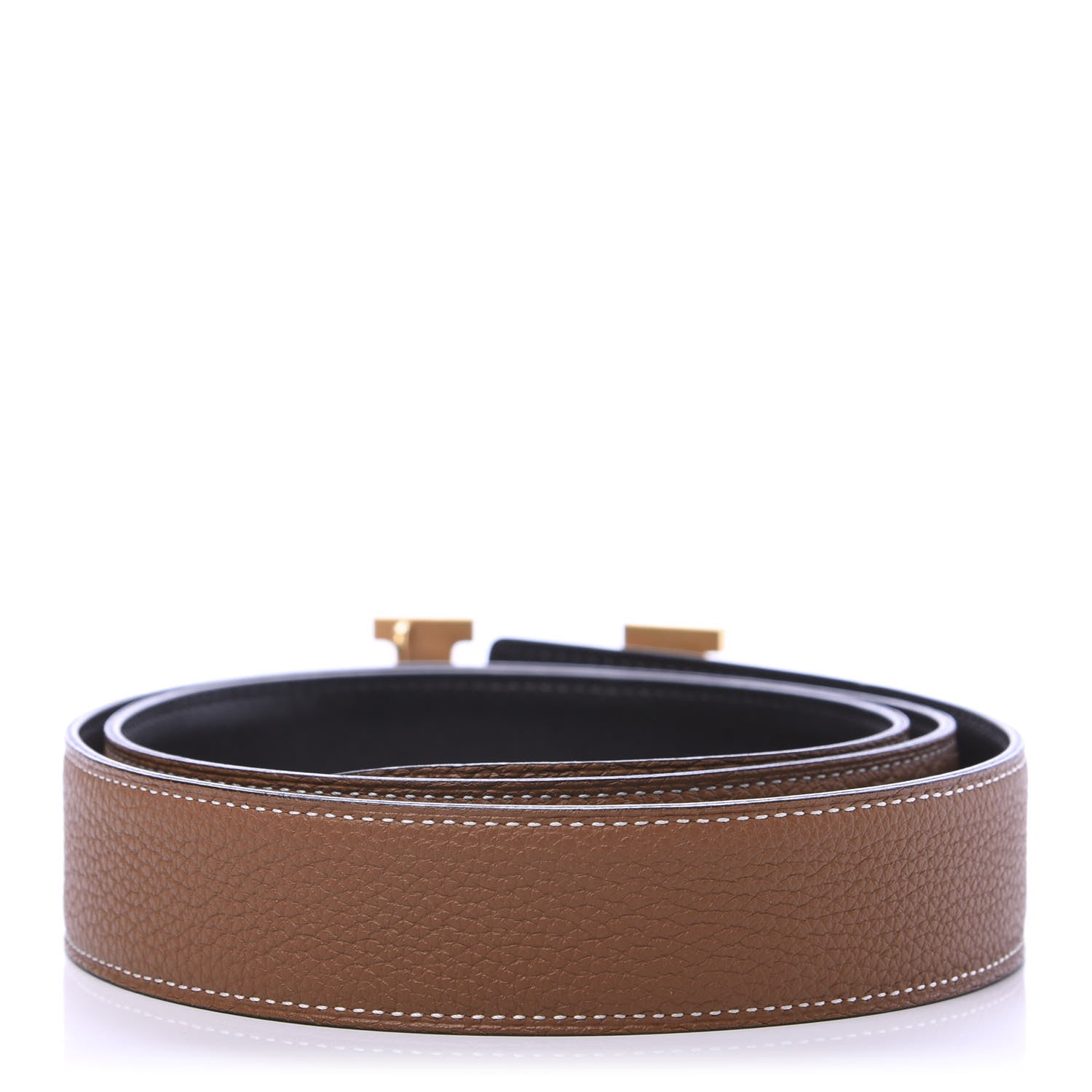 Hermes Box Togo 32mm H Belt 95 Black Gold 2 of 6