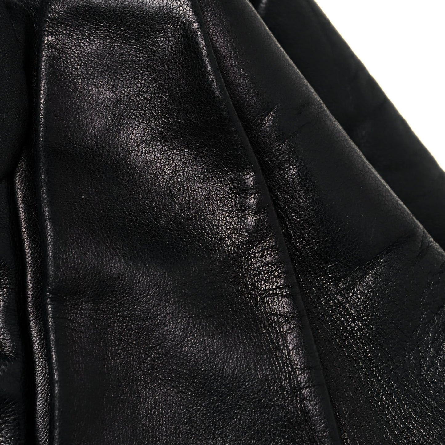Nappa Ruffle Hobo Black