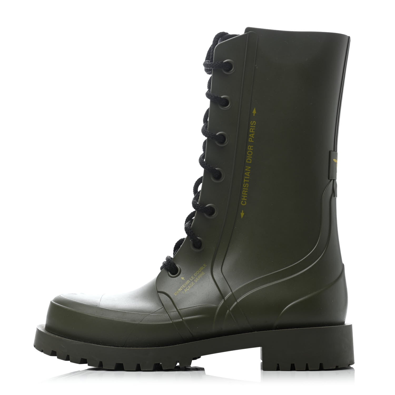 Christian Dior Rubber Diorcamp Low Boots 37 Military 1 of 6