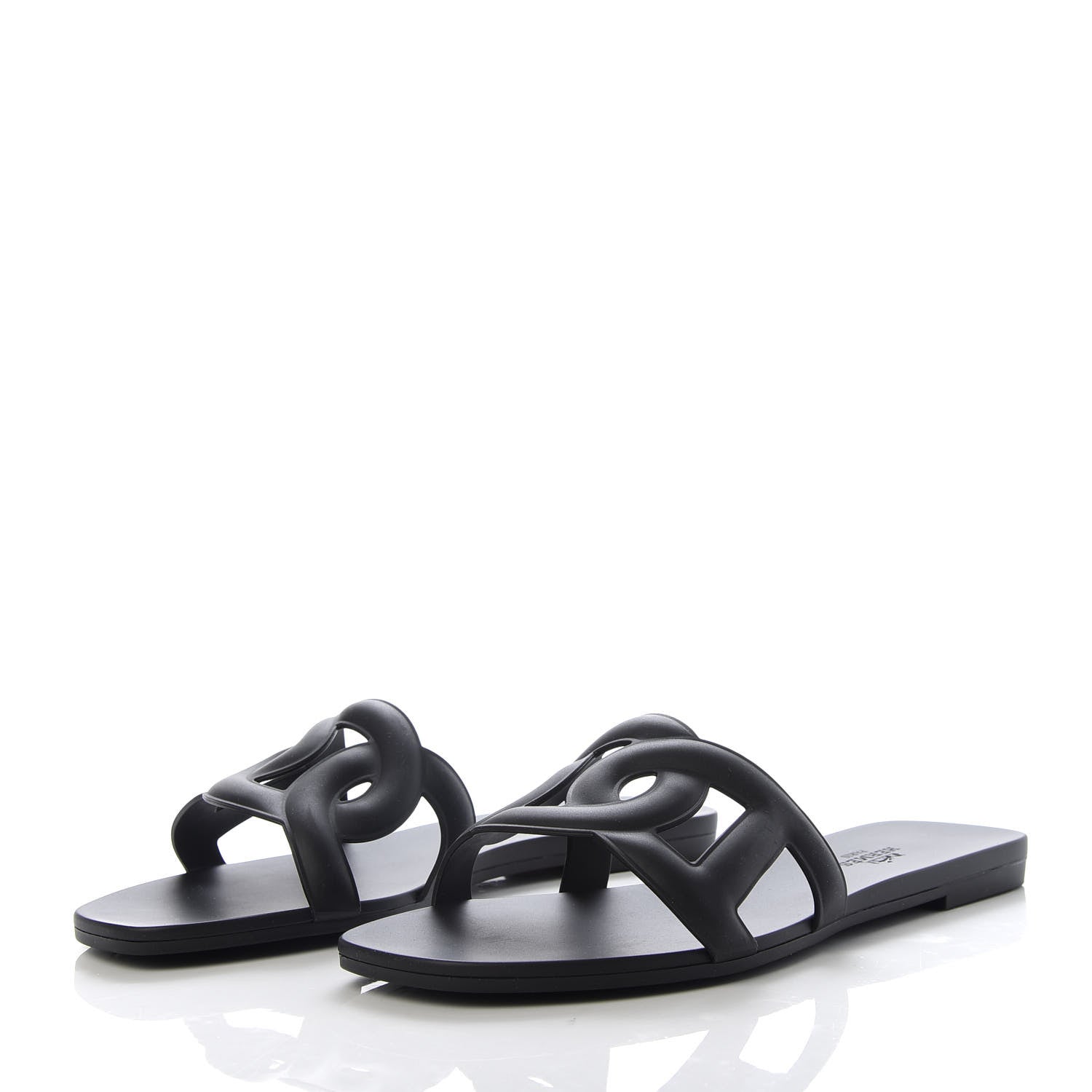 Hermes Rubber Aloha Sandals 37 Black 2 of 9