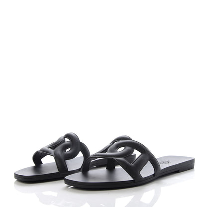 Hermes Rubber Aloha Sandals 37 Black 2 of 9