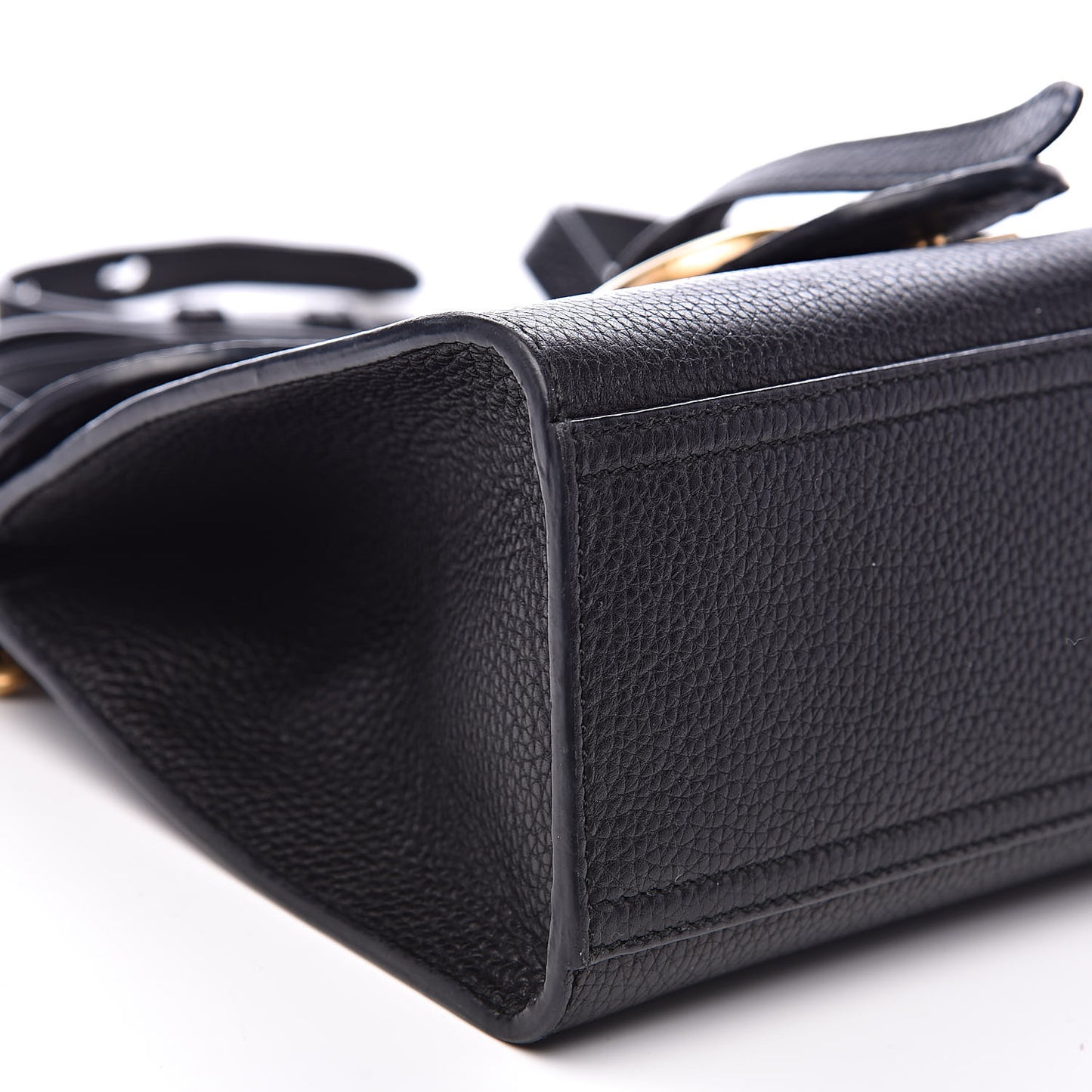 Calfskin Mini GG Marmont Top Handle Bag Black