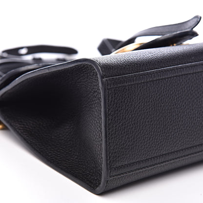 Gucci Calfskin Mini GG Marmont Top Handle Bag Black 9 of 13