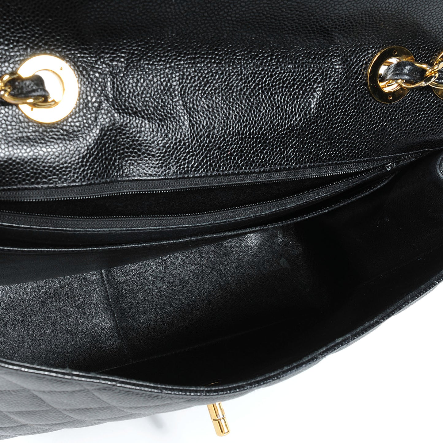 Caviar Jumbo Single Flap Black