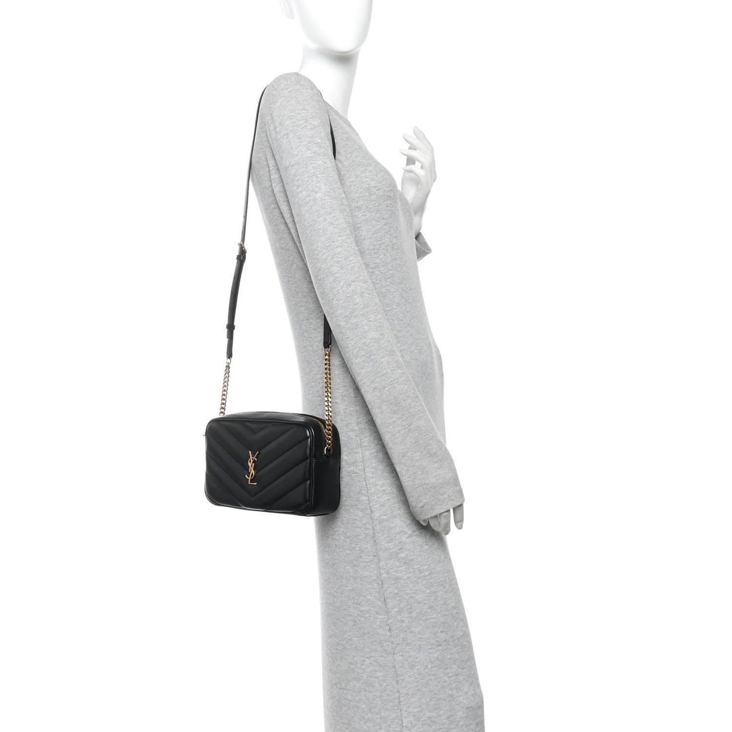 Saint Laurent Lambskin Chevron Quilted Medium Loulou Camera Bag  Rouge Cabernet 2 of 10