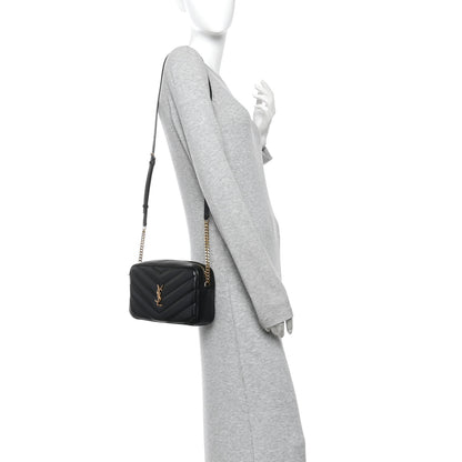 Saint Laurent Lambskin Chevron Quilted Medium Loulou Camera Bag  Rouge Cabernet 2 of 10