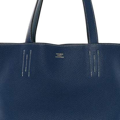 Hermes Taurillon Clemence Double Sens 36 Reversible Tote Bleu Sapphire Izmir 10 of 18