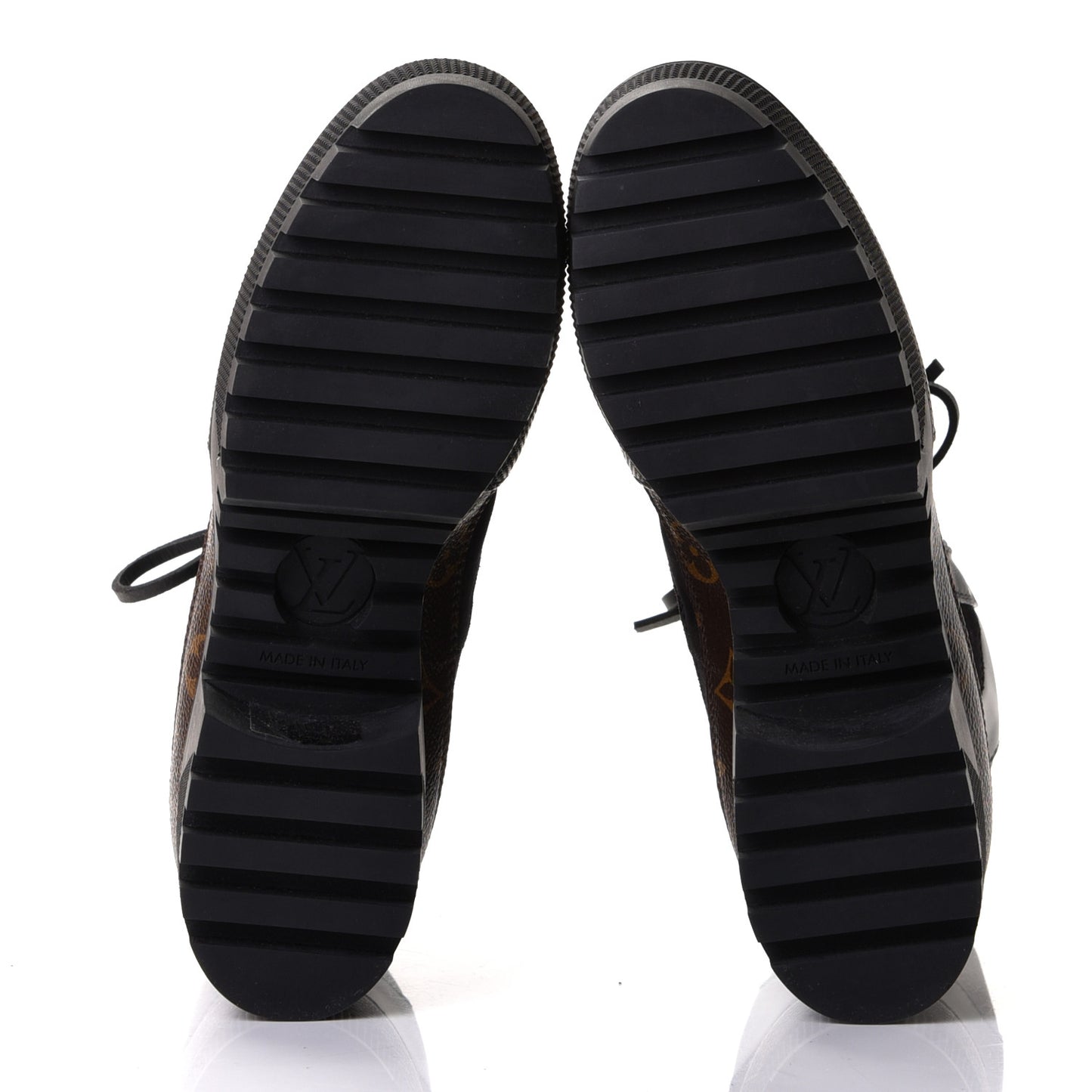 Suede Calfskin Monogram Laureate Platform Desert Boots 38 Black