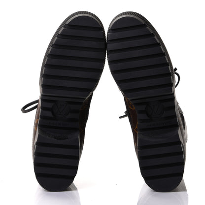 Louis Vuitton Suede Calfskin Monogram Laureate Platform Desert Boots 38 Black 6 of 6