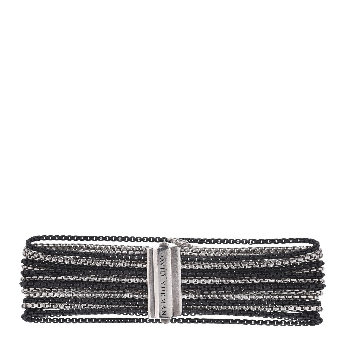 Darkened Sterling Silver Sixteen-Row Box Chain Bracelet