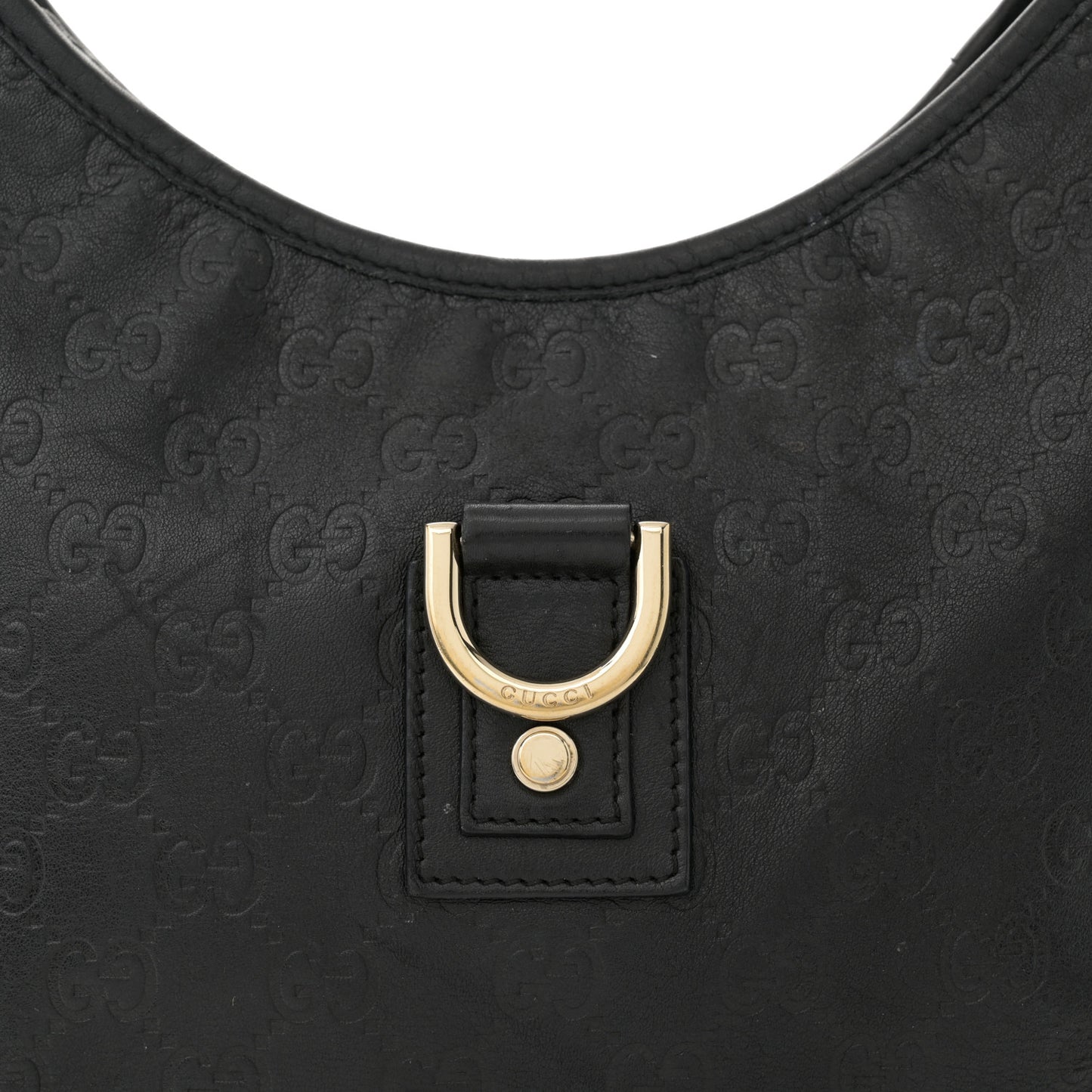 Guccissima Medium Abbey D Ring Hobo Black