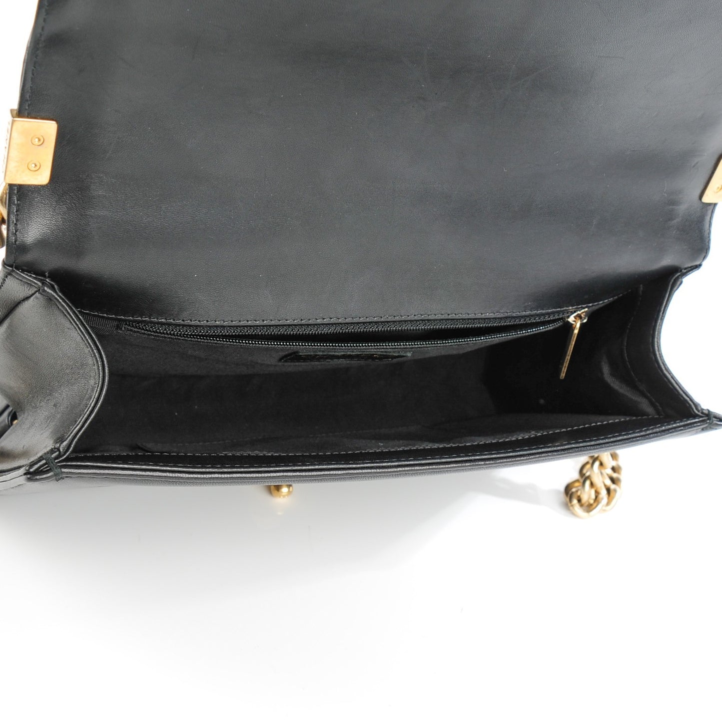 Lambskin Quilted New Medium Boy Flap Black