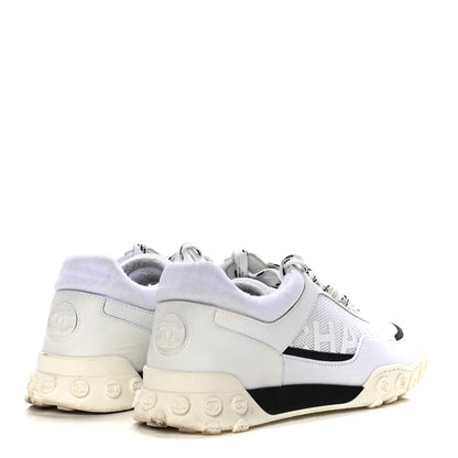 Chanel Calfskin Mesh Lycra Womens Logo Sneakers 39 White 4 of 16