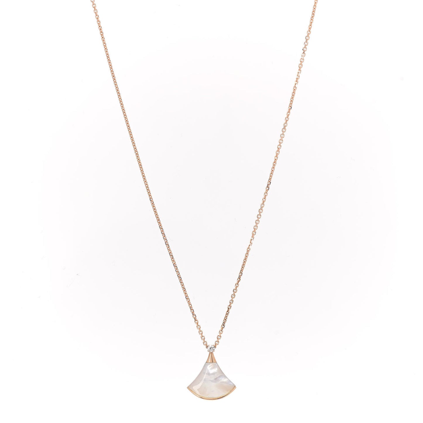 18K Rose Gold Diamond Mother of Pearl Small Divas' Dream Pendant Necklace