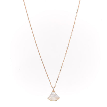 Bulgari 18K Rose Gold Diamond Mother of Pearl Small Divas' Dream Pendant Necklace 1 of 6