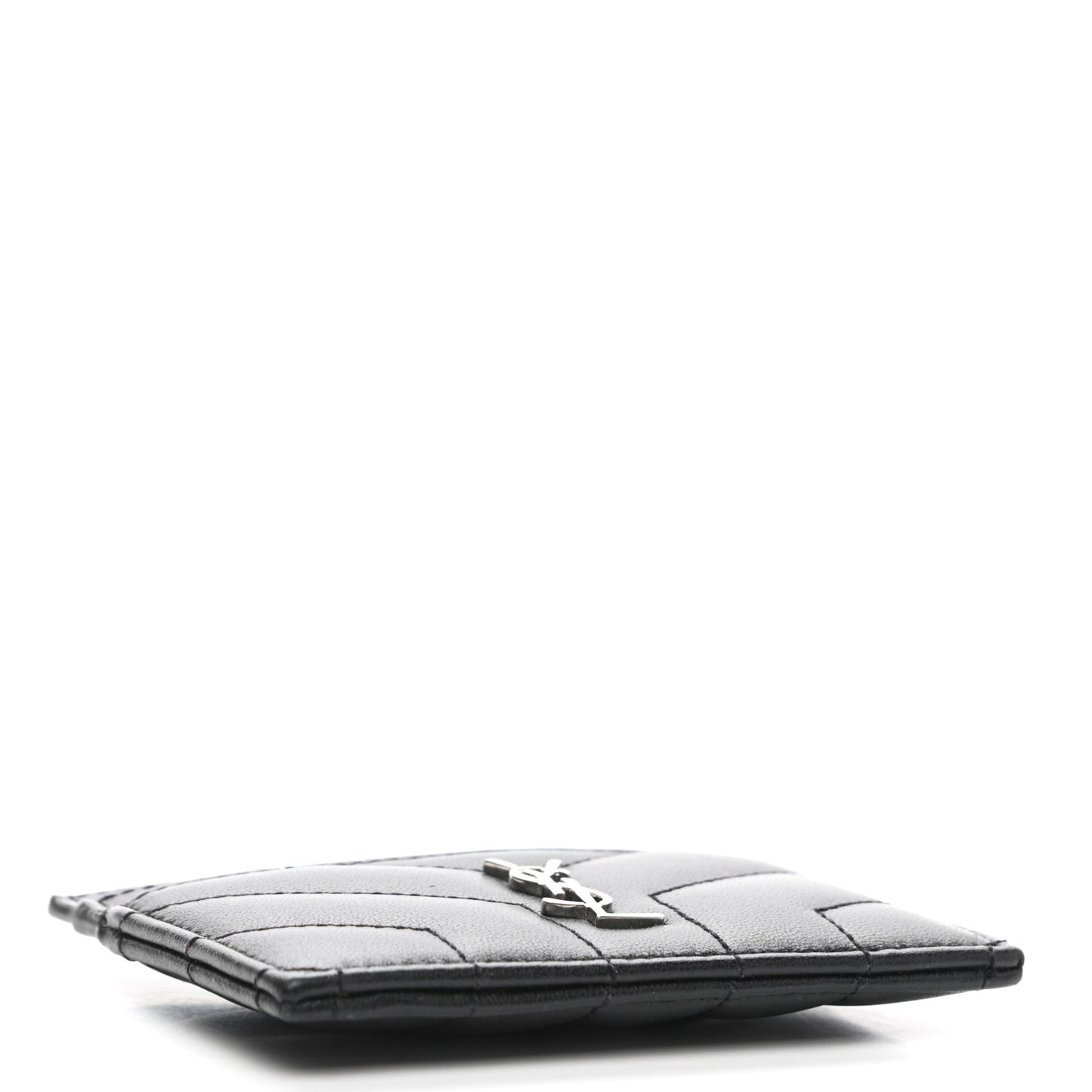 Calfskin Y Quilted Monogram LouLou Credit Card Case Black
