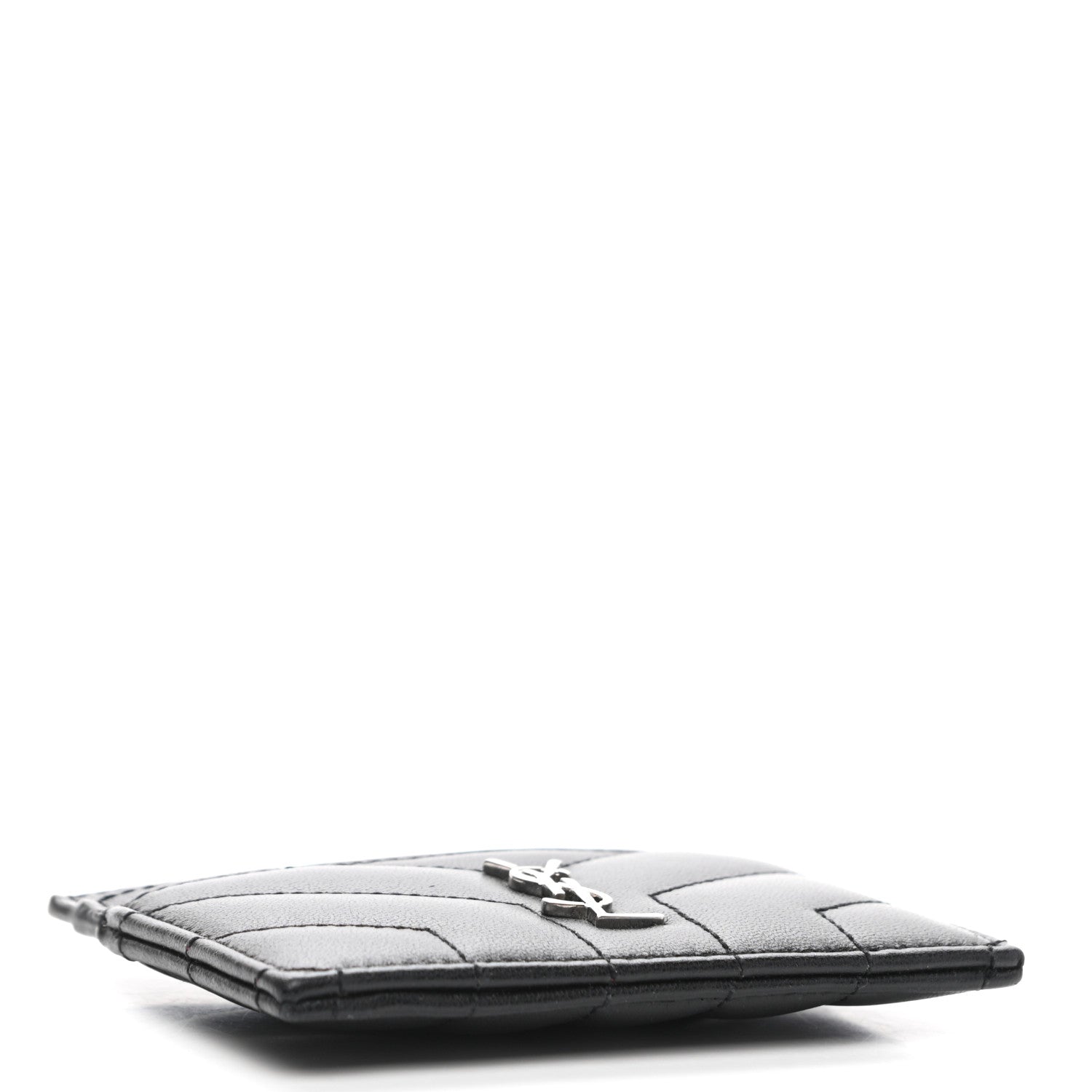 Saint Laurent Calfskin Y Quilted Monogram LouLou Credit Card Case Black 4 of 7