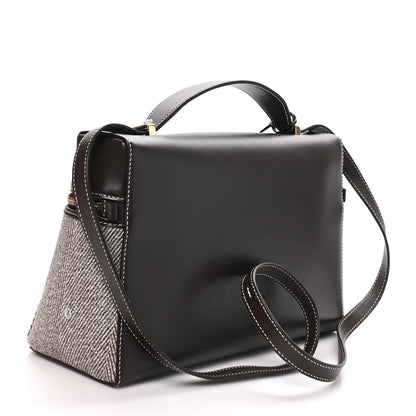 Loro Piana Calfskin Merino Wool Extra Bag L27 Natural Brown Dark Chocolate Licorice Sun Gold 3 of 10