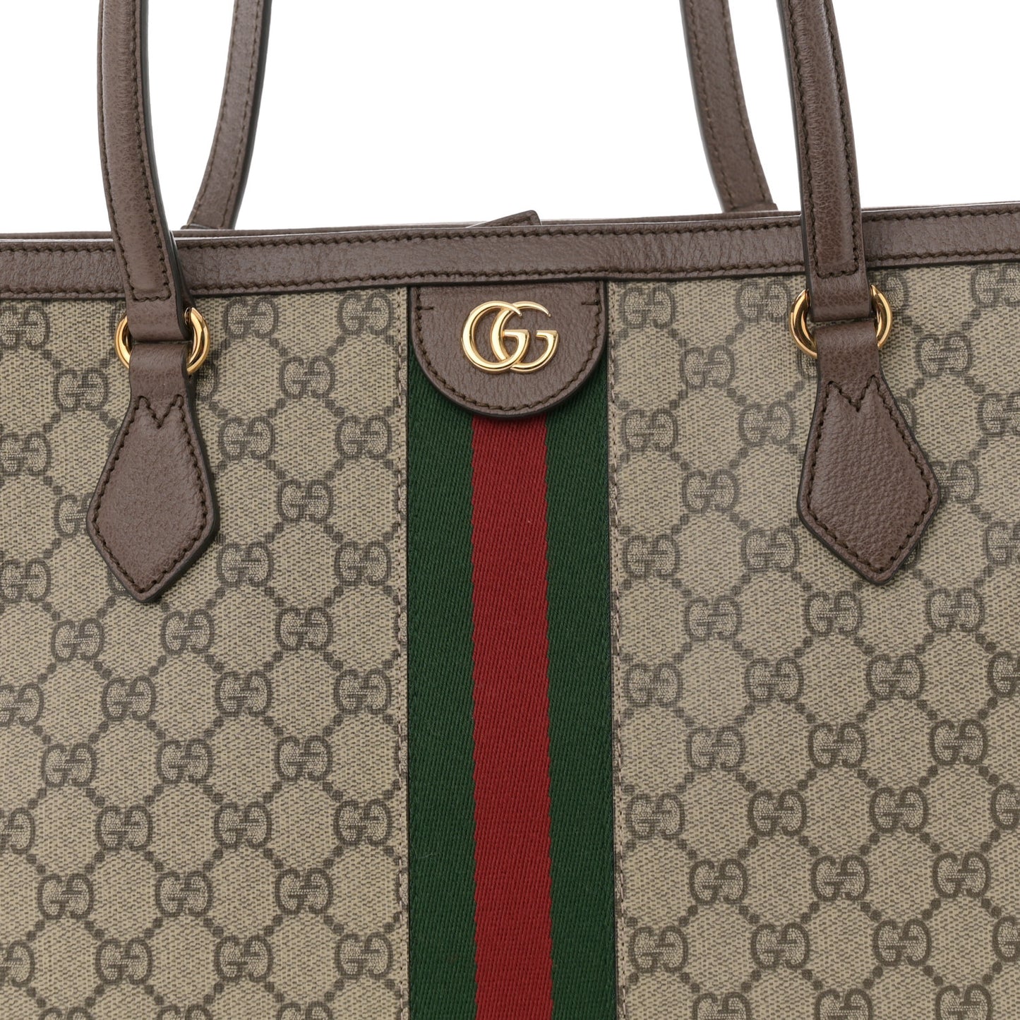 GG Supreme Monogram Medium Ophidia Shopping Tote Brown