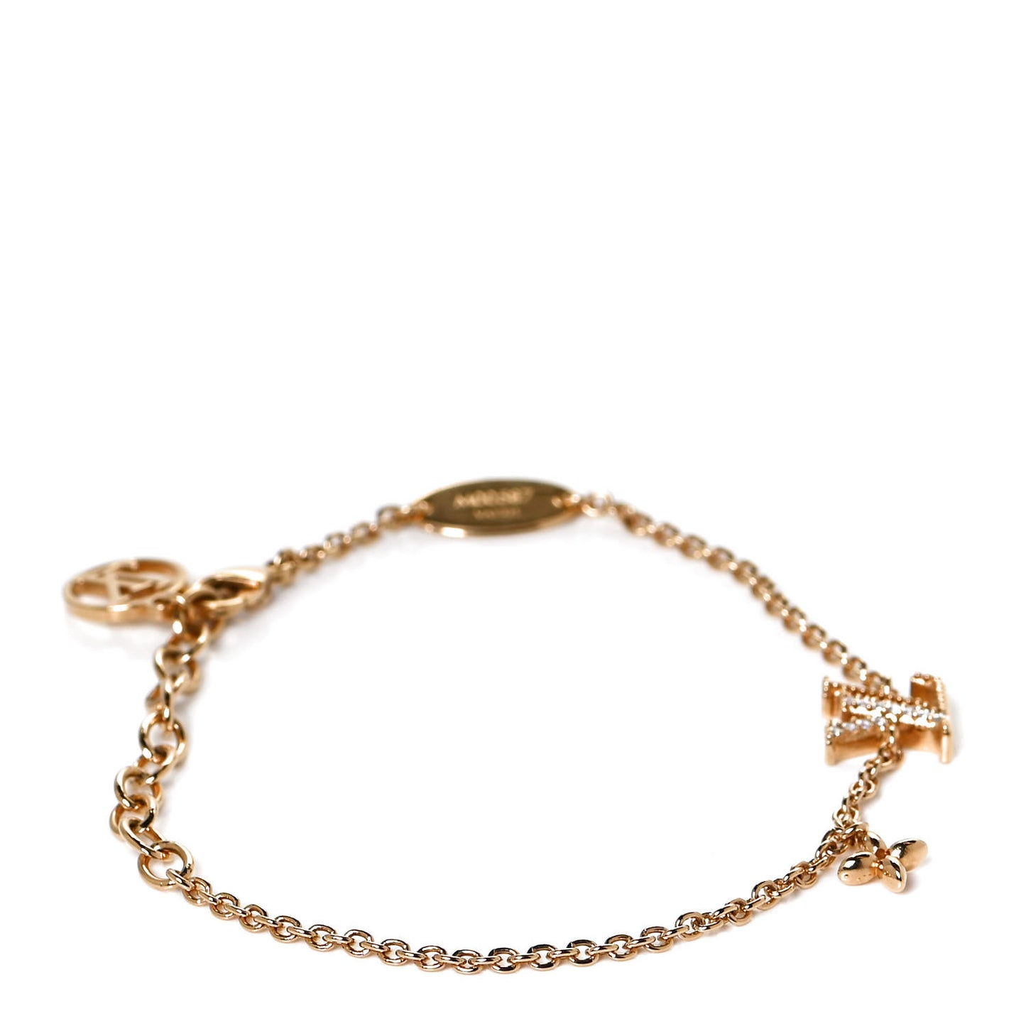 Metal Crystal LV Iconic Bracelet Gold