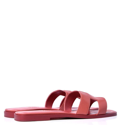 Hermes Goatskin Oran Sandals 38 Rouge Blush 3 of 6