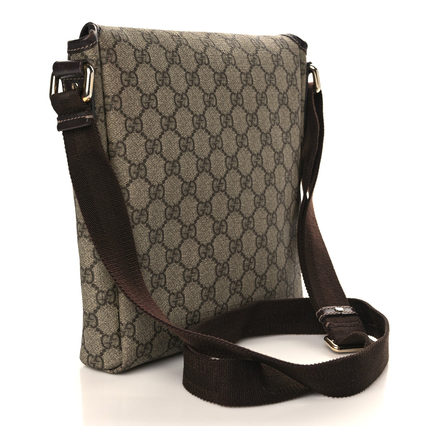 GG Plus Monogram Small Flap Messenger Bag Beige Dark Brown