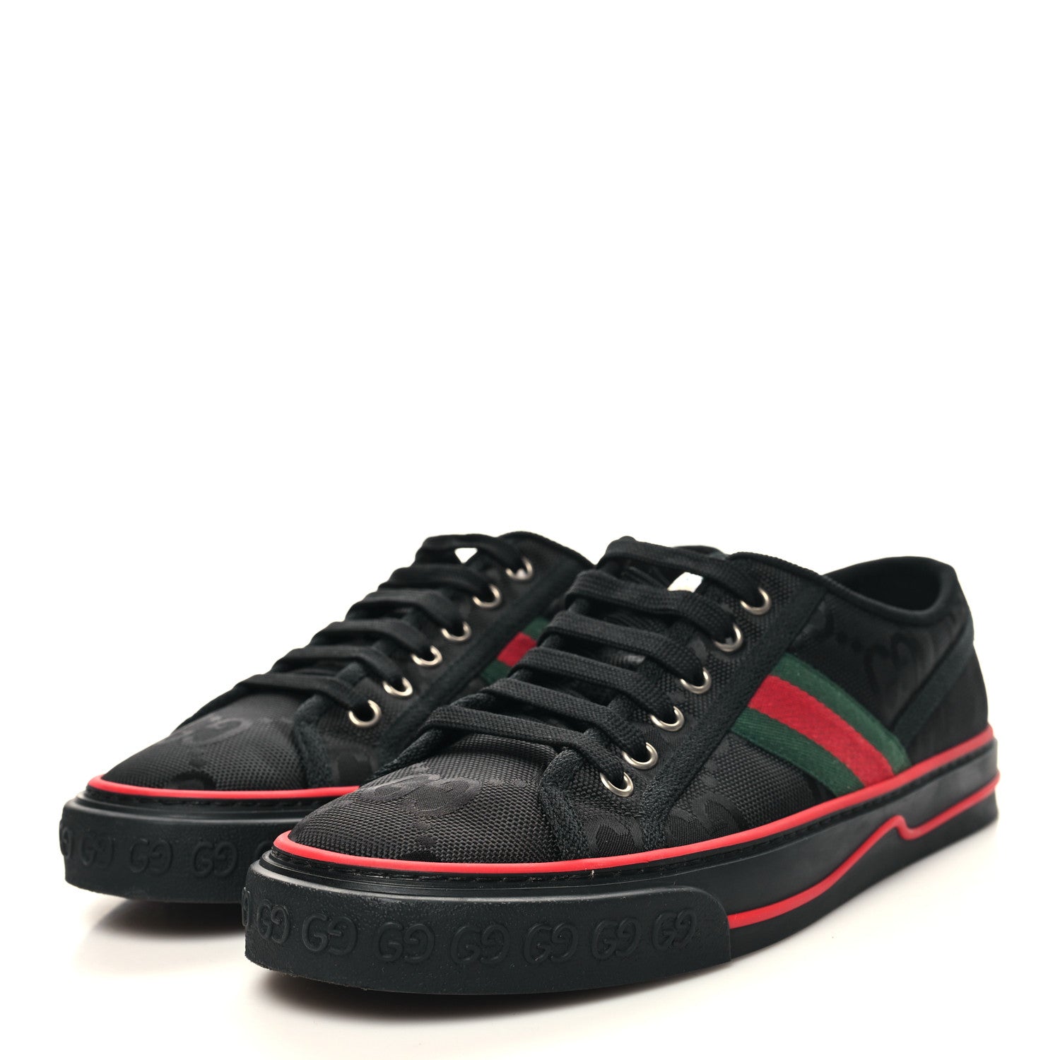 Gucci Econyl Nylon Web Monogram Off The Grid Mens 1977 Tennis Sneakers 39 Black 3 of 7