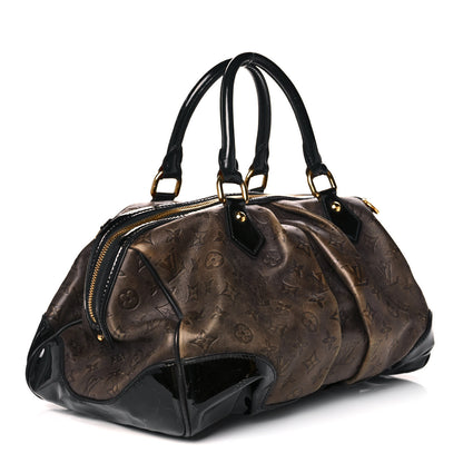 Louis Vuitton Cuir Patent Embossed Monogram Stephen Bag Grey 3 of 16