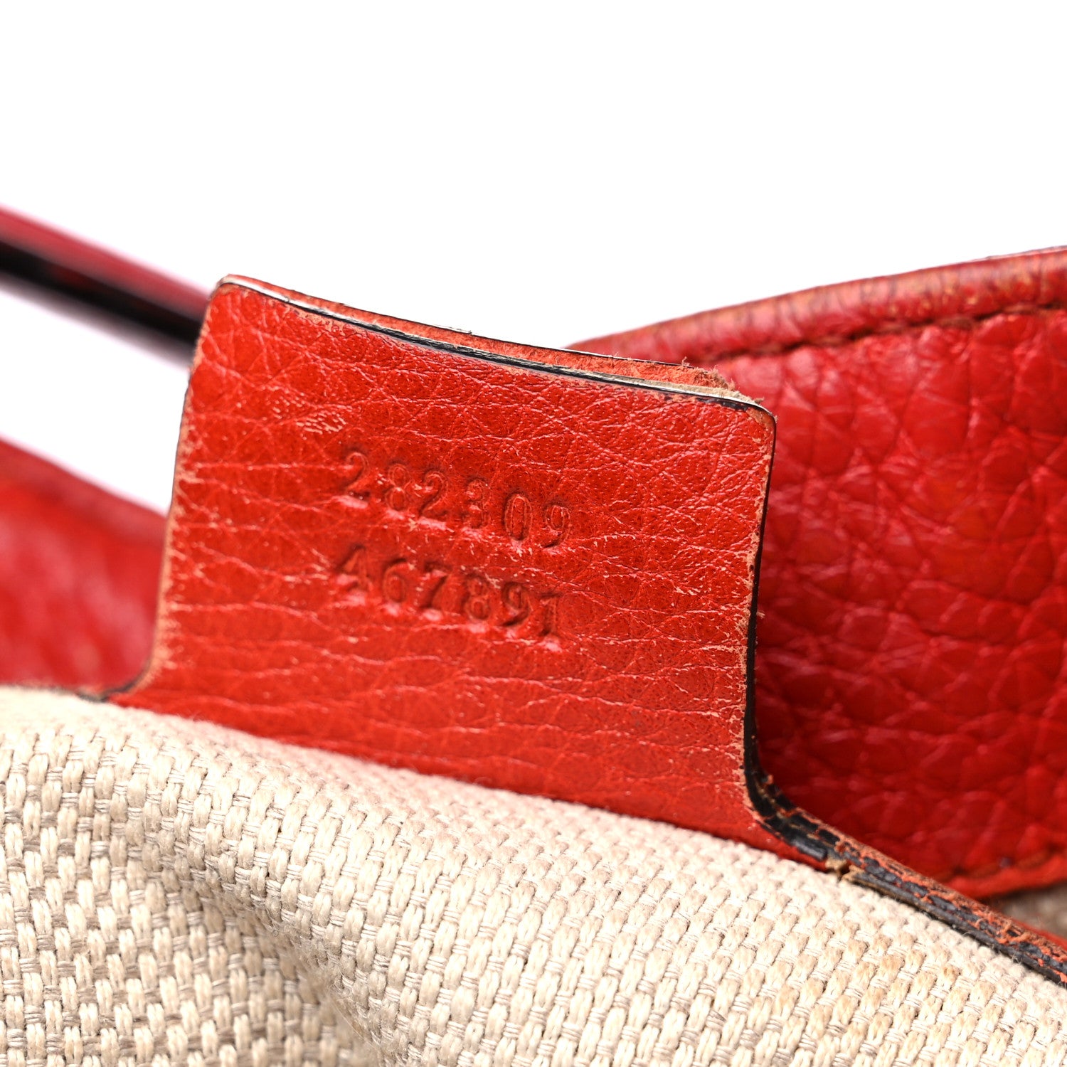 Gucci Pebbled Calfskin Medium Soho Shoulder Bag Red 7 of 24