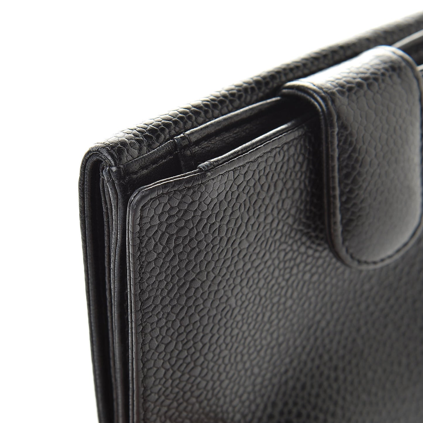 Caviar Timeless CC Compact Flap Wallet Black