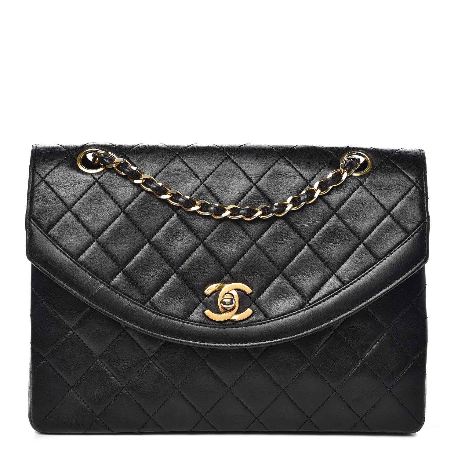 Chanel Lambskin Quilted Medium Single Flap Black 1 of 13