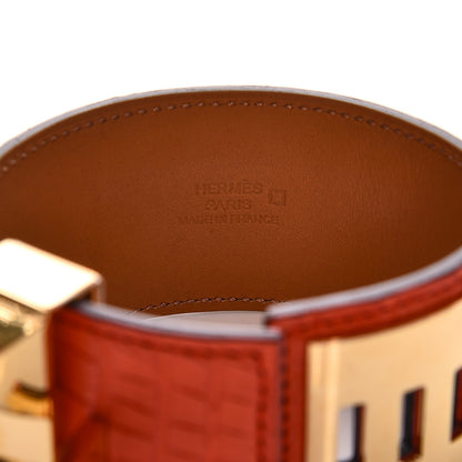 Hermes Matte Alligator Collier De Chien CDC Bracelet S Poppy 7 of 8