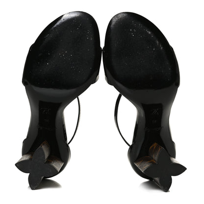 Louis Vuitton Patent Monogram Silhouette Sandals 36 Black 7 of 13