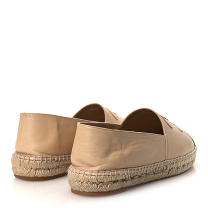 Chanel Lambskin CC Espadrilles 40 Beige Black 5 of 14