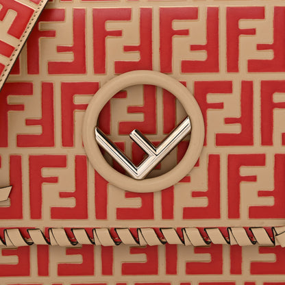 Fendi Vitello Century F is Fendi Whipstitch Threads FF Embossed Kan I Shoulder Bag Amido Fiamma 8 of 11