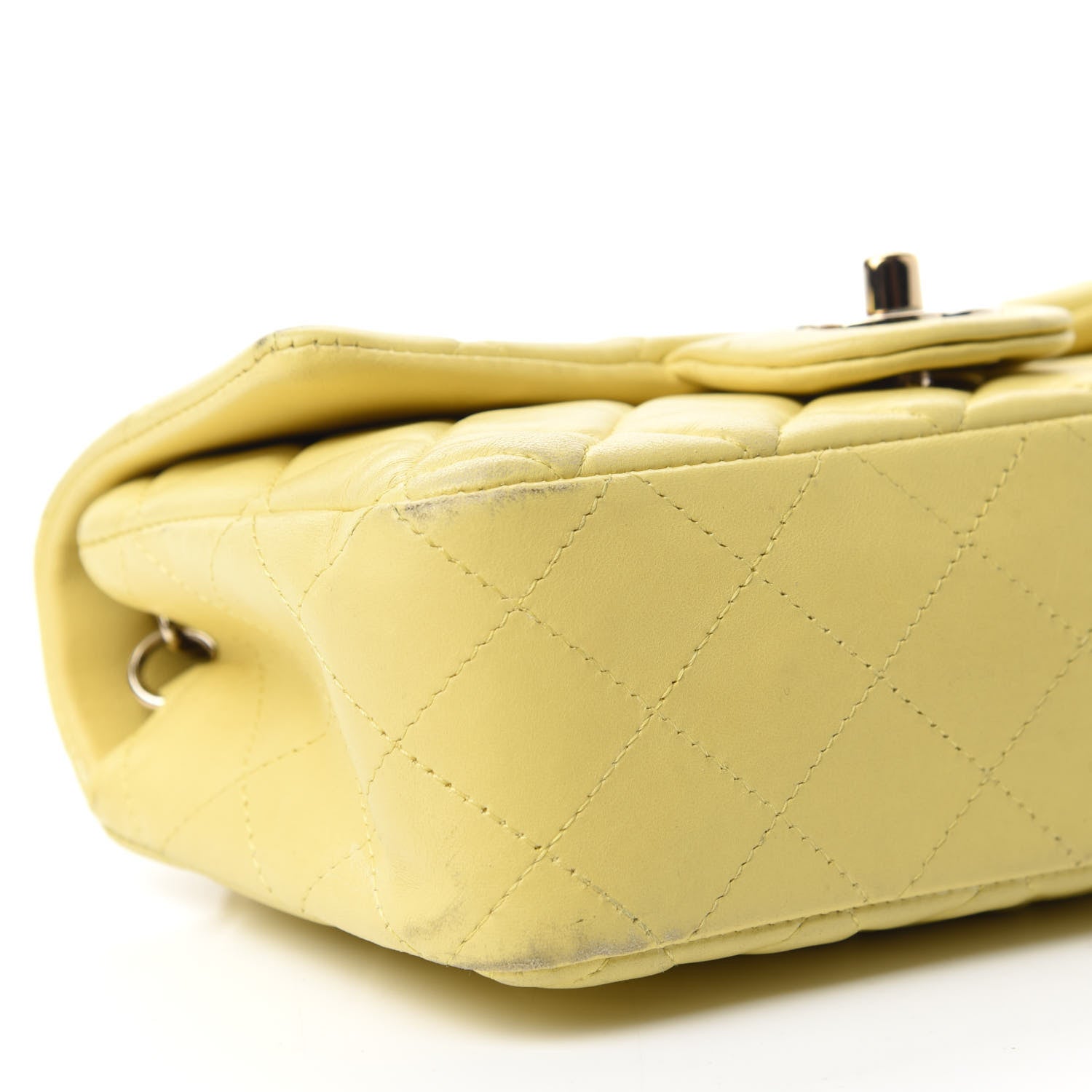 Chanel Lambskin Quilted Mini Rectangular Flap Light Yellow 6 of 19