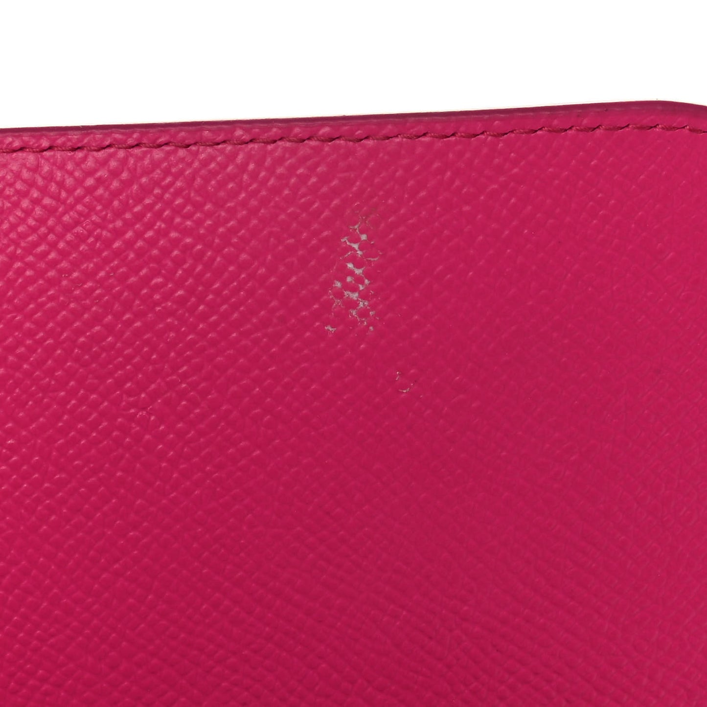 Pebbled Calfskin Everyday Continental Wallet on Chain Acid Pink