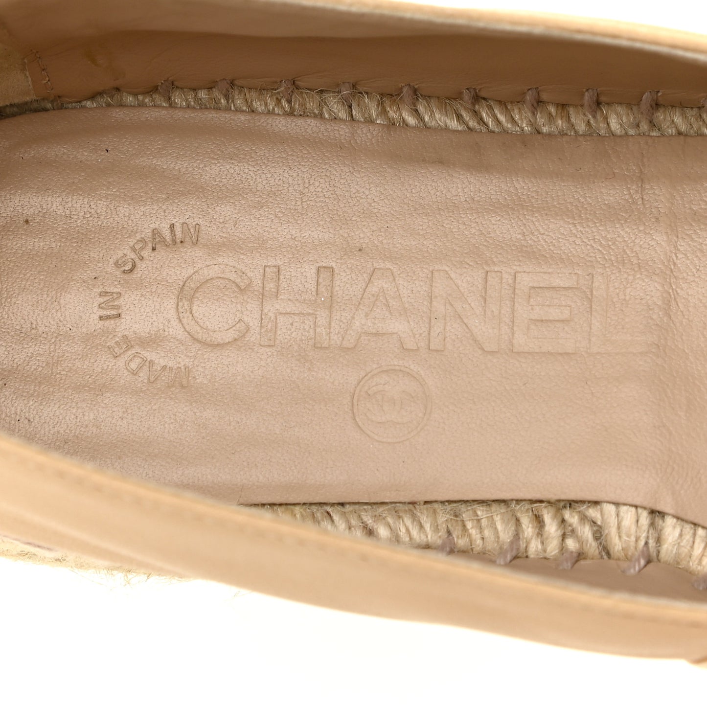 Lambskin CC Espadrilles 37 Beige Black